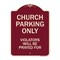 Signmission Designer Series-Church Parking Only Violators Will Be Prayed For, 24" x 18", BU-1824-9990 A-DES-BU-1824-9990 - alternate 1